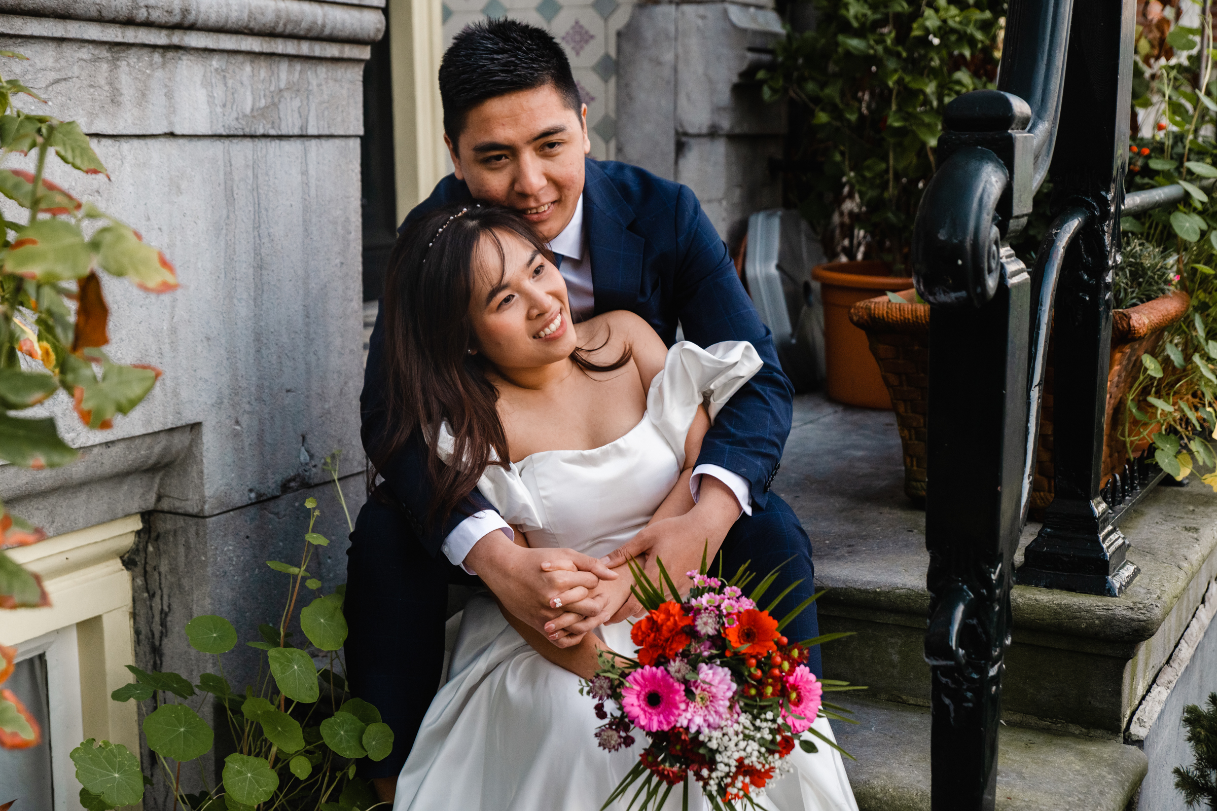 Amsterdam canals wedding photoshoot